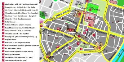Térkép münchen city center látnivalók