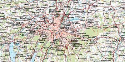 Térkép münchen, valamint a környező városok