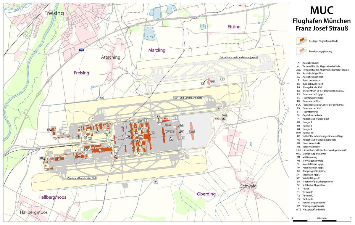 münchen repülőtéri terminál térkép