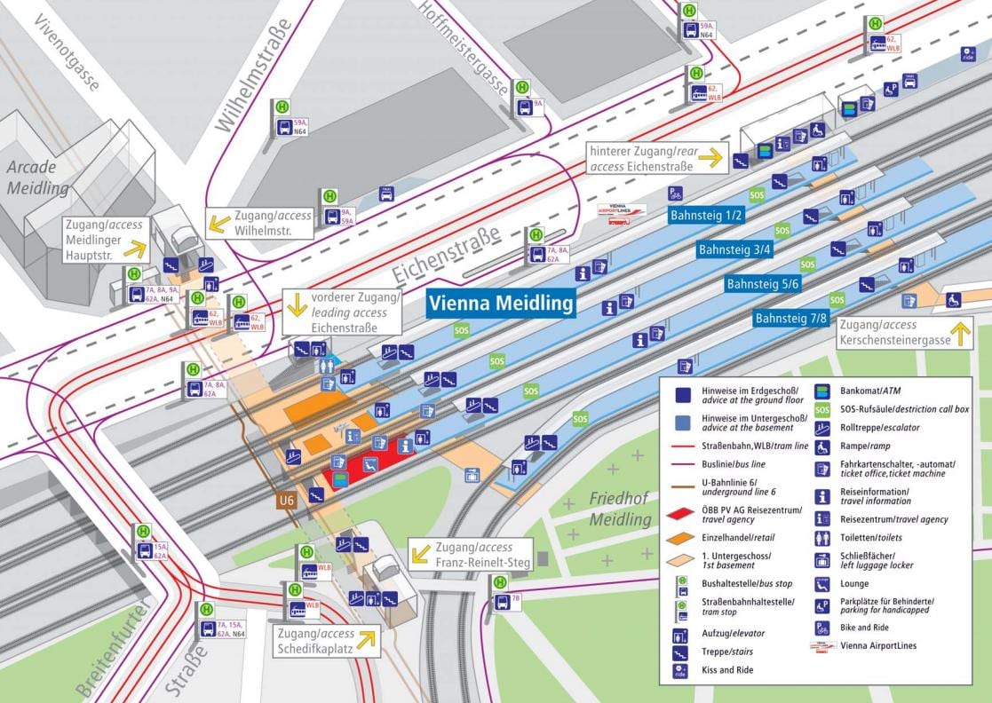 müncheni pályaudvartól platform térkép