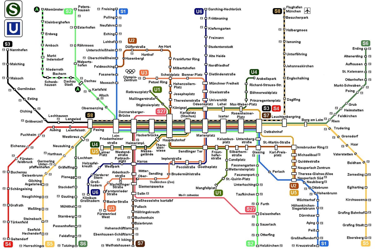 metró térkép münchen, németország