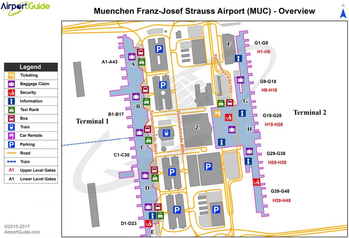 müncheni nemzetközi repülőtér térkép