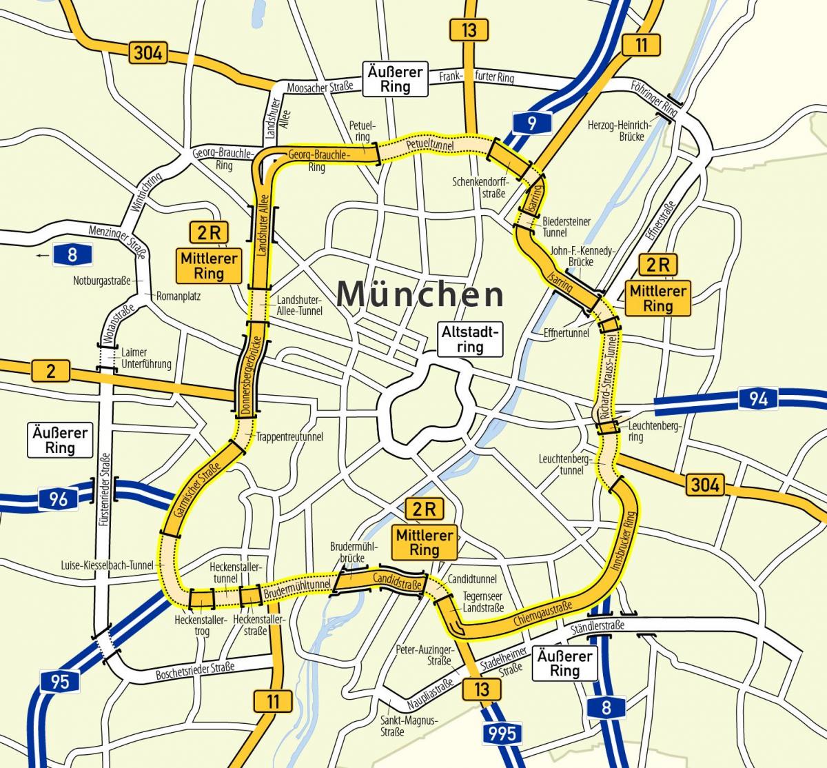 munchen gyűrű térkép