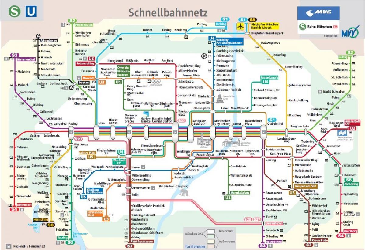 münchen s1 vonat térkép