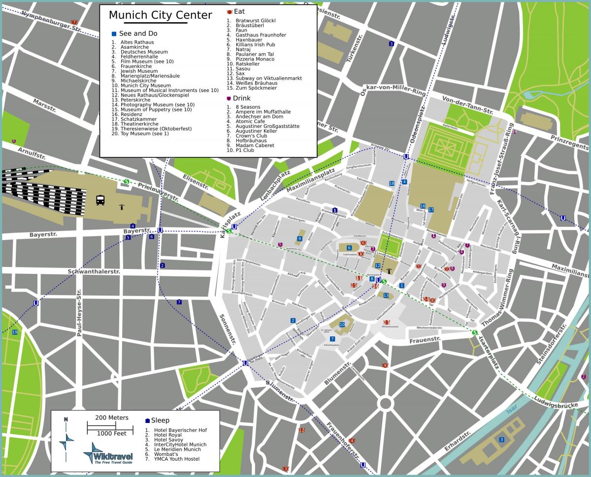 turista térkép münchen látnivalók