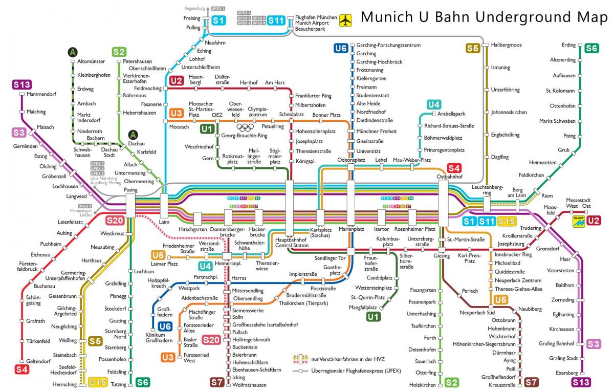 u-bahn münchen térkép