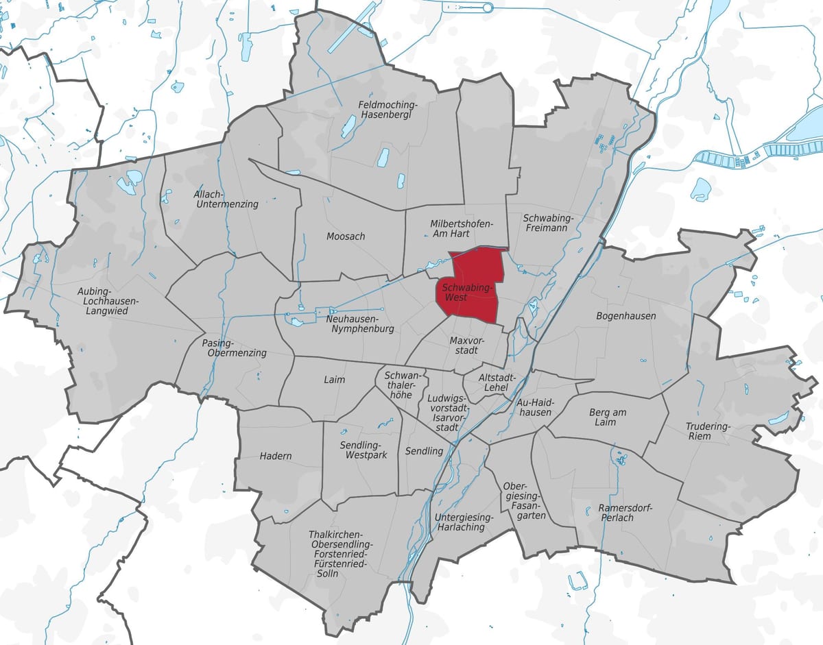 Térkép schwabing münchen