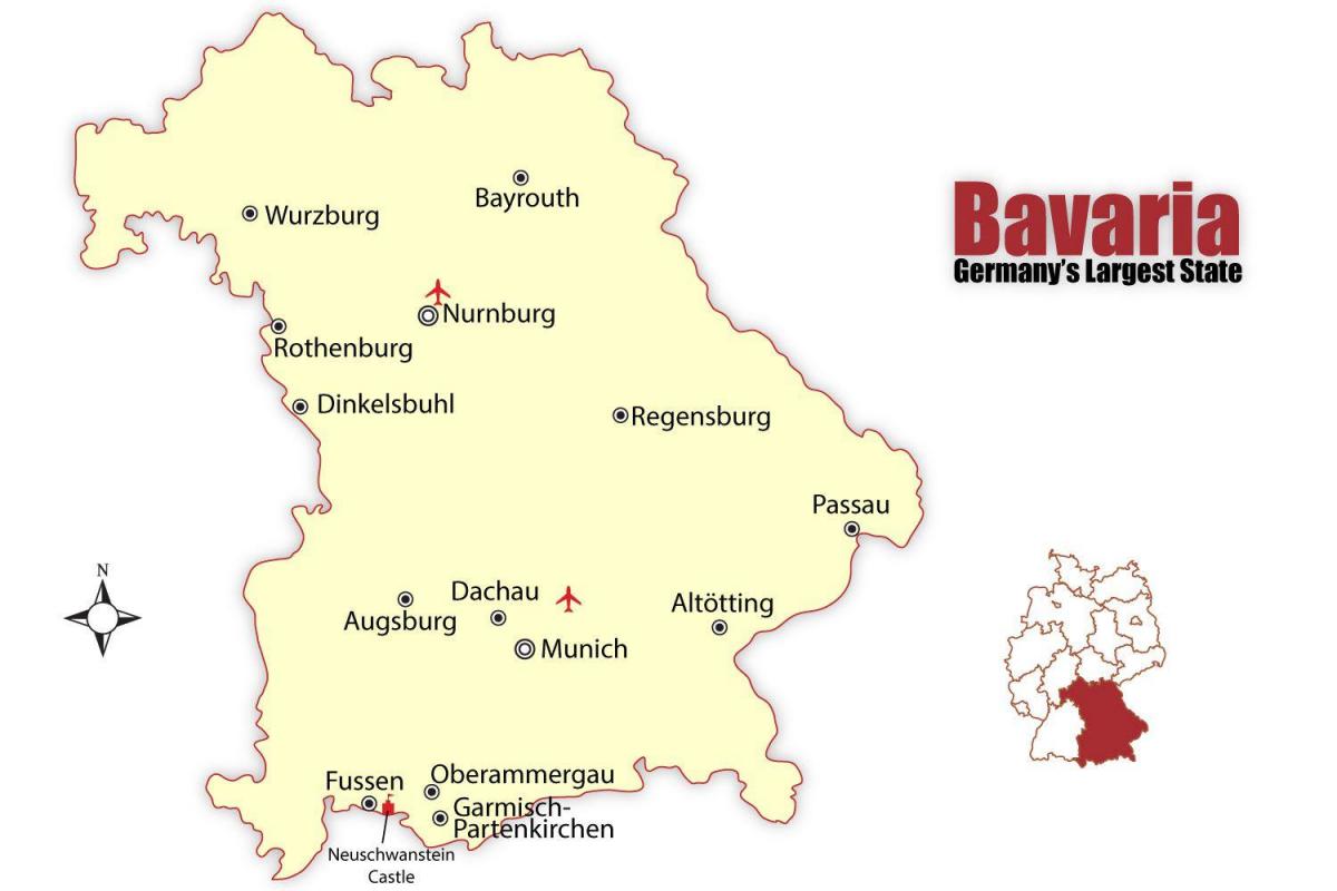 Térkép németország mutatja, münchen