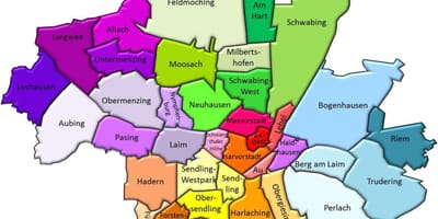 München kerületek térkép